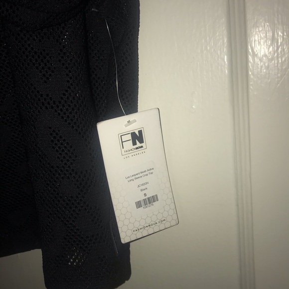 Long sleeve mesh crop top with matching leggings - Picture 5 of 6